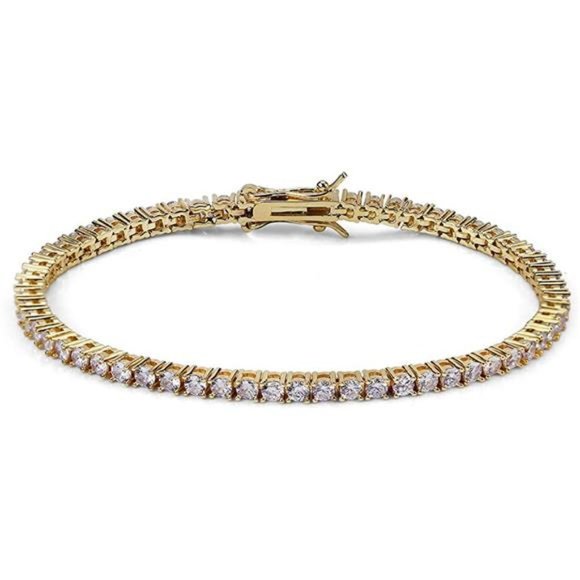 Gold & Silver Iced Out Tennis Bracelet - Picture 5 of 5